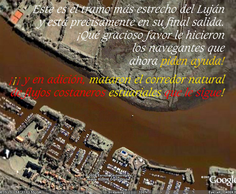 estrechamiento a la salida del Lujan que por cierto afecta tambien al Reconquista